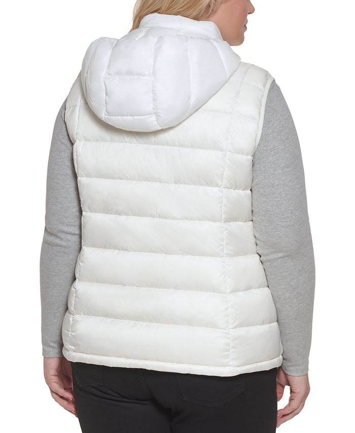 Charter Club Women's Plus Size Hooded Packable Puffer Vest, Created for