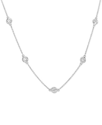 diamond station necklace 1 carat