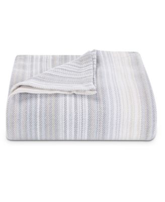 Tommy Bahama Home Tommy Bahama Sandy Shore Stripe Blanket Bedding In Pale Blue