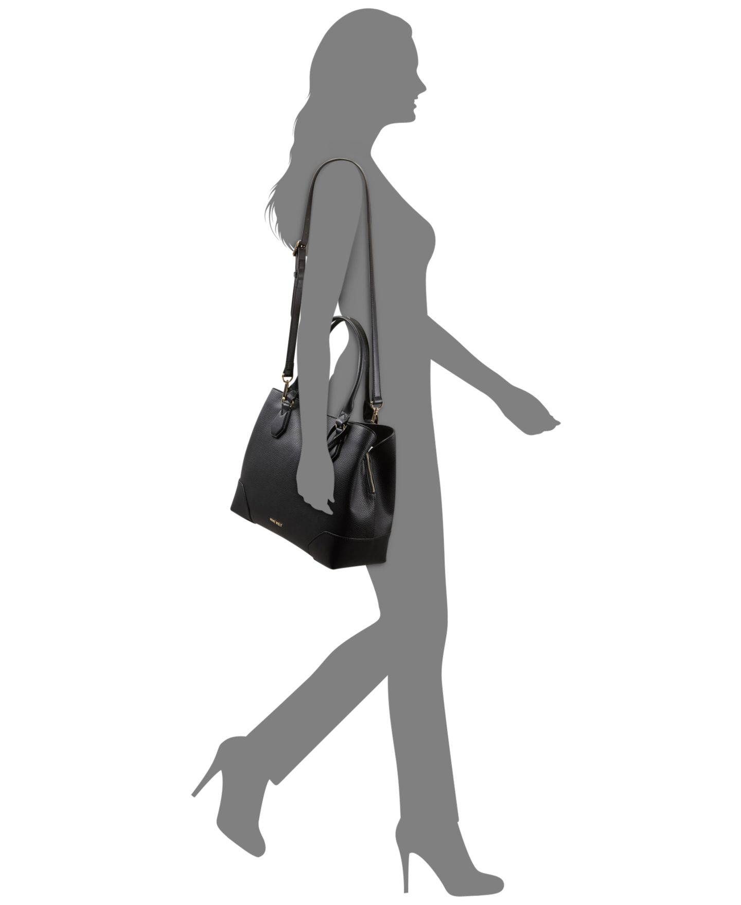 Женская сумка Nine West Brooklyn Jet Set Carryall, цвет: Чёрный — фото 7