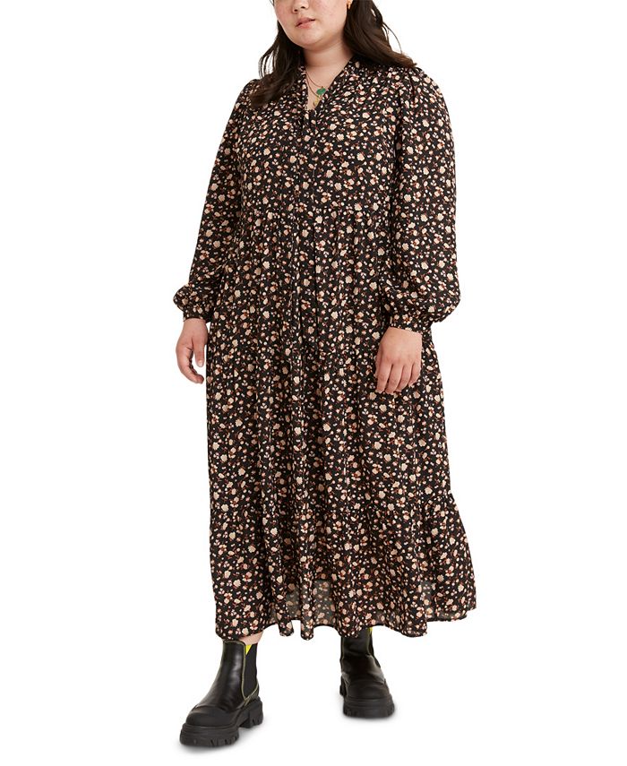 Levi's Trendy Plus Size Marisole Floral-Print Maxi Dress & Reviews - Dresses  - Plus Sizes - Macy's