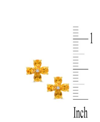Citrine (2-1/8 ct. t.w.) & Diamond Accent Flower Stud Earrings in 14K Gold-Plated Sterling Silver