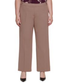 Plus Size Mid-Rise Pleat-Front Pants