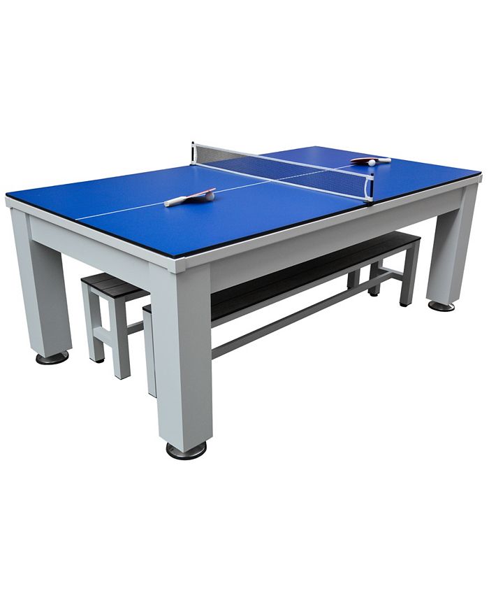 HB Home Esterno Outdoor 4 Pc. Pool Table Set (Table, Dining/Ping Pong