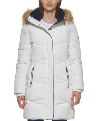 tommy hilfiger modern faux fur puffer coat