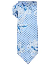 Men's Slim Check Palm-Print Silk Twill Tie