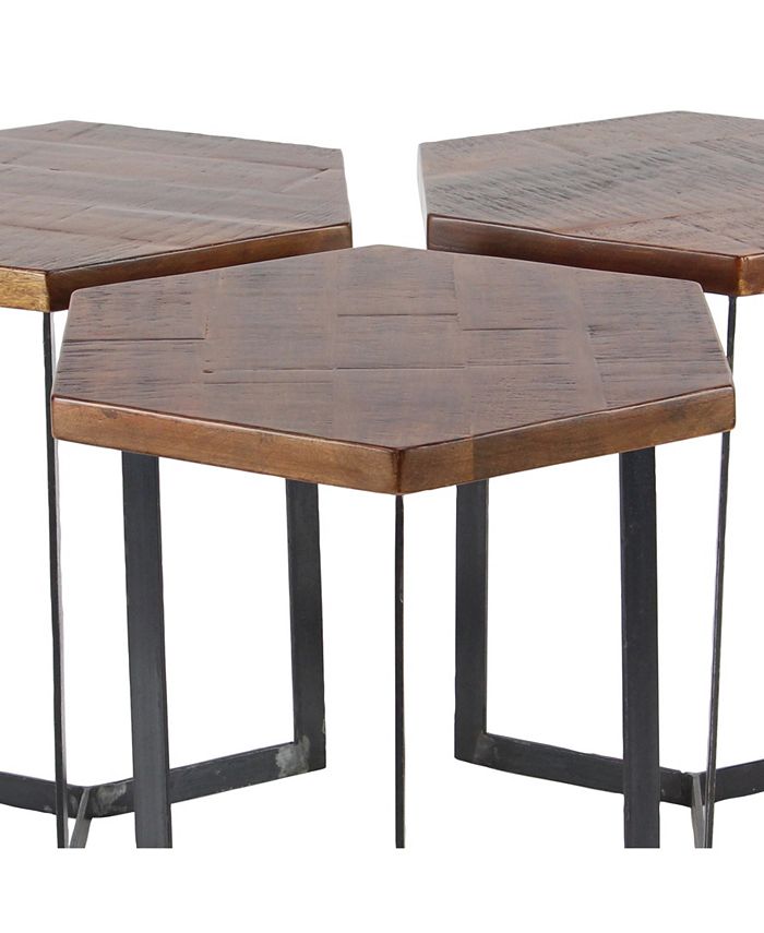 Rosemary Lane Industrial Accent Table, Set of 3 Macy's