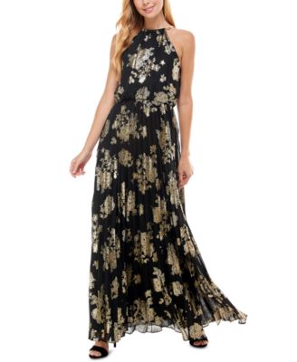 macy's black and gold dress