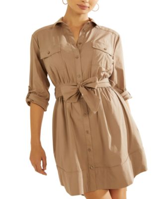 Long-sleeve Anika Dress In Cider Brown 