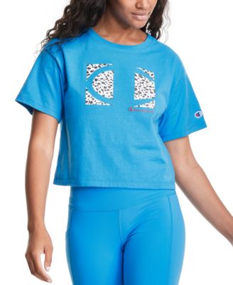 Champion - Women's Cropped Graphic-Print T-Shirt