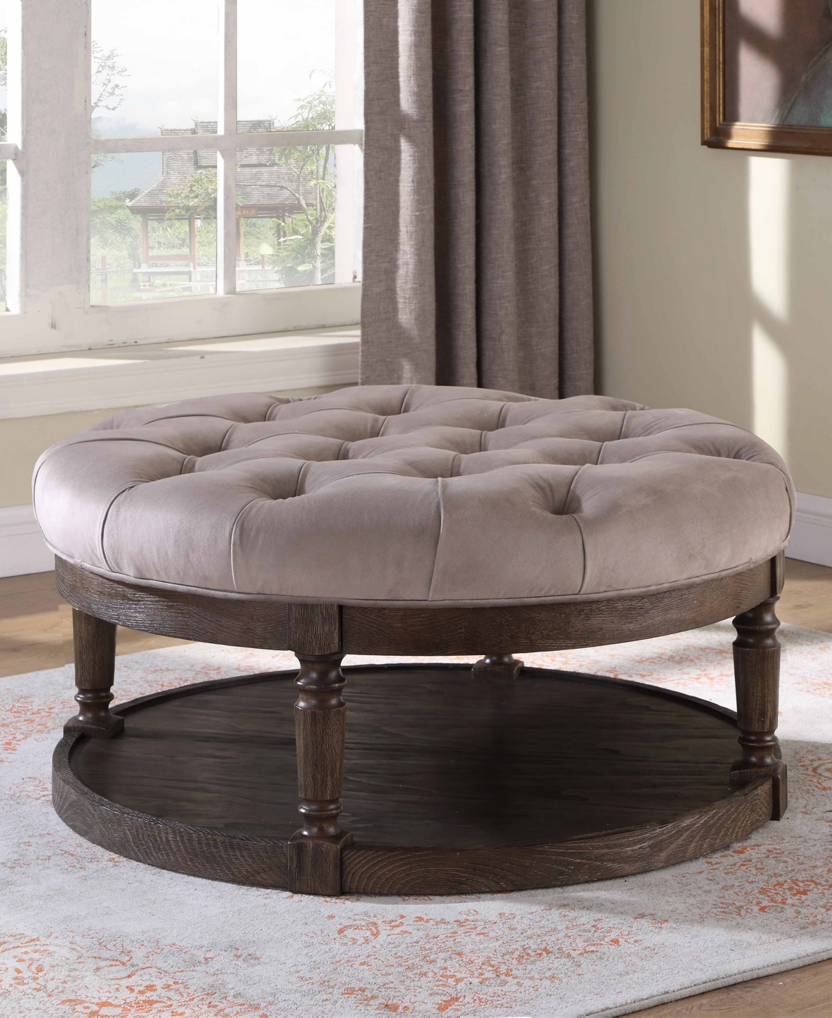 Samuel Tufted Upholstered Round Ottoman