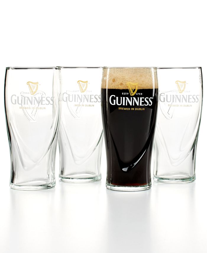 Luminarc Guinness Glass Set Of 4 Pint Glasses 16oz Official Merchandise NEW