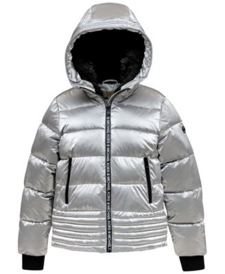 silver michael kors coat