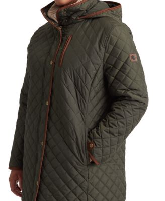 Lauren Ralph Lauren Plus Size Quilted Hooded Coat, Created For Macy's ...