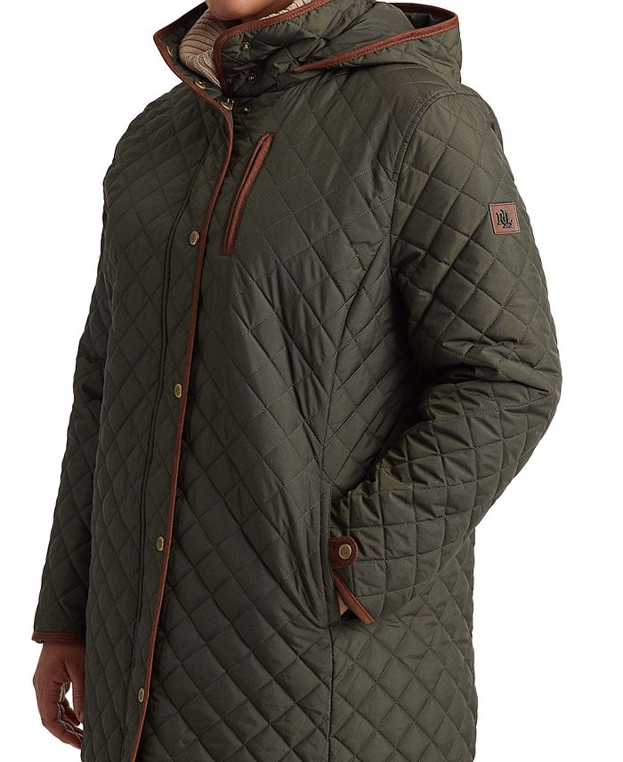 Lauren Ralph Lauren Plus Size Quilted Hooded Coat, Created for Macy's