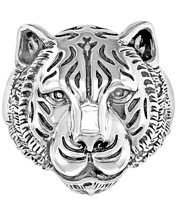 Gucci Men's Tiger Head Cuff Ring in Sterling Silver - Macy's
