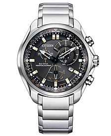 Men's Chronograph Eco-Drive Sport Luxury Stainless Steel Bracelet Watch 43mm