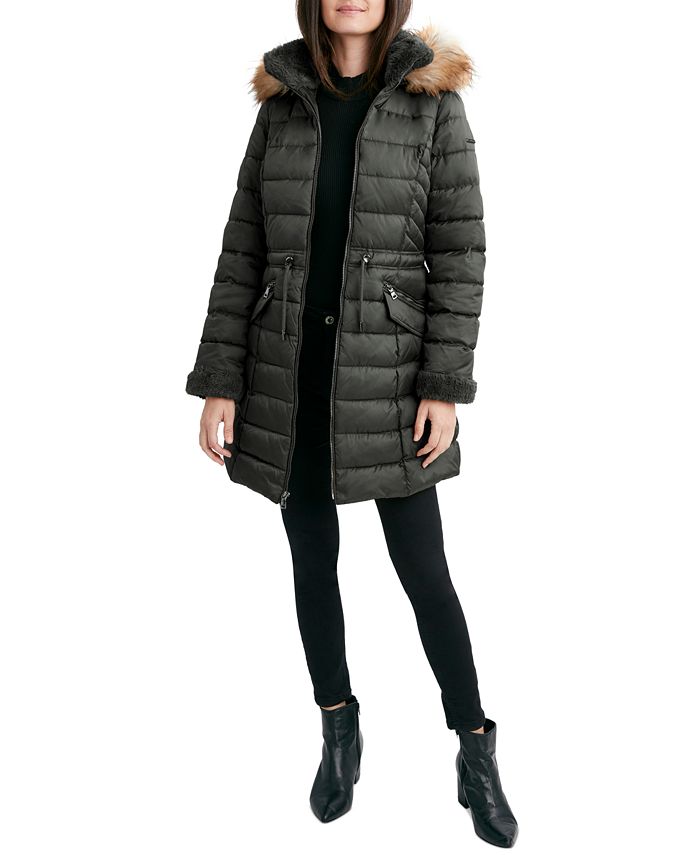 Laundry by Shelli Segal Women's FauxFurTrim Hooded Puffer Coat