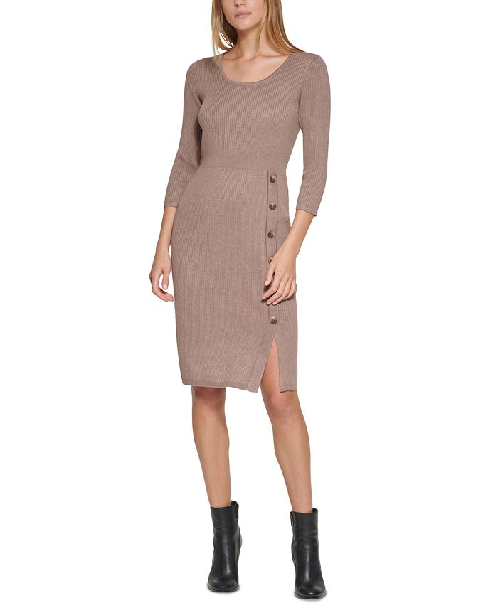 Calvin Klein Logo Sweater Dress Reviews Dresses Women Macy's |  
