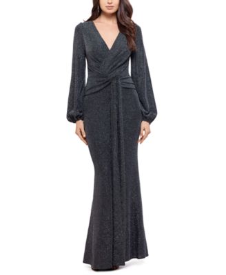 Betsy \u0026 Adam Metallic Knotted Gown 