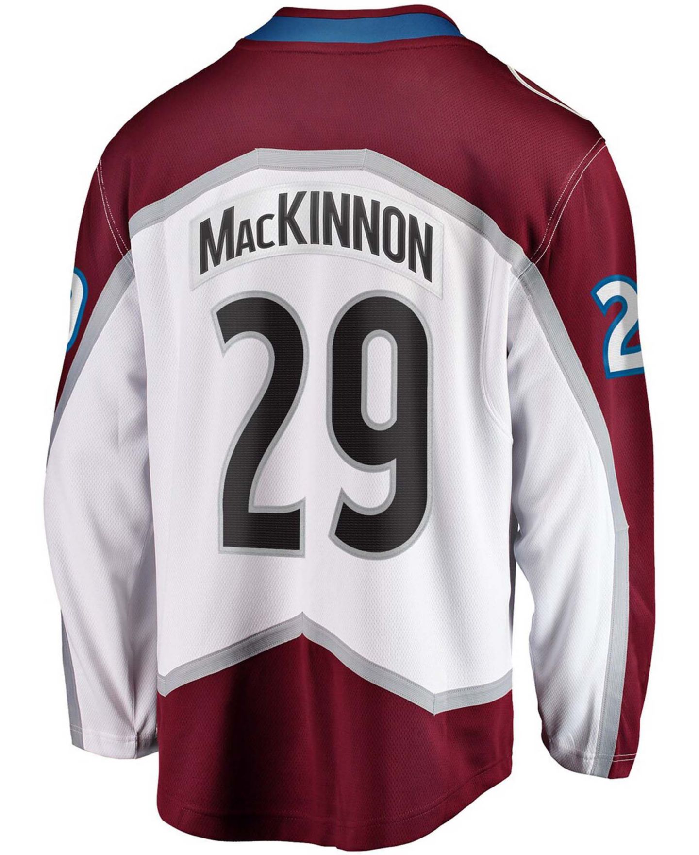 Мужской топ Fanatics Nathan MacKinnon White Colorado Avalanche Away Premier Breakaway Player Jersey — фото 2