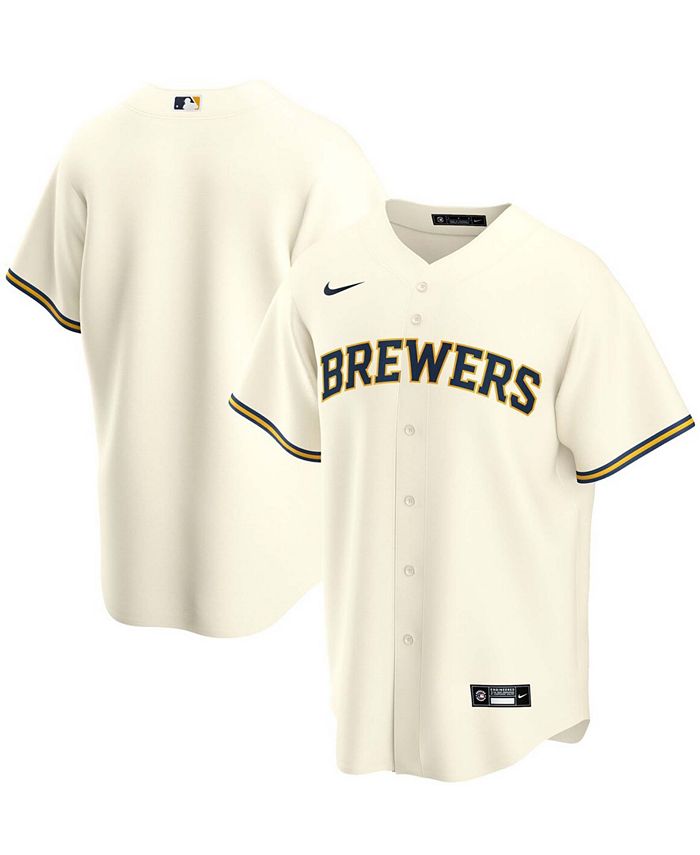 Nike Men's Milwaukee Brewers Official Blank Replica Jersey - Macy's