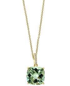 EFFY® Green Quartz (5-3/8 ct. t.w.) & Diamond Accent 18" Pendant Necklace in 14k Gold