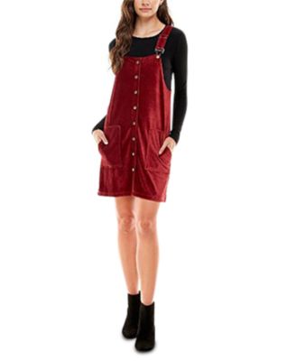 Planet Gold - Juniors' Long-Sleeve Top & Corduroy Overalls