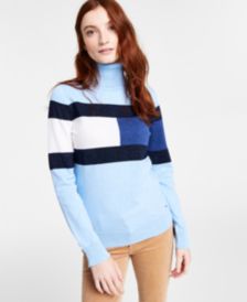 Colorblocked Flag Turtleneck Sweater