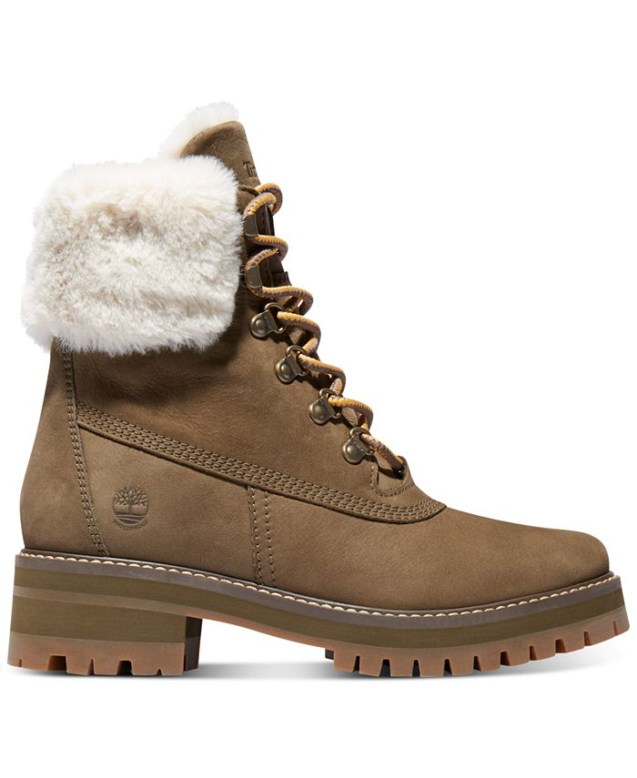 Timberland Women's Courmayeur Valley 6" Faux Fur Waterproof Lug Sole