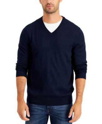 merino wool v neck jumper mens