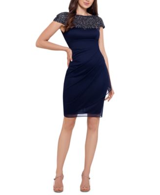 XSCAPE - Embellished Ruched Bodycon Dress