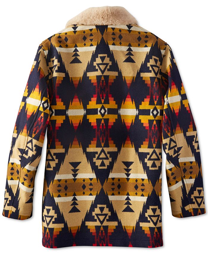 Pendleton Men's Brownsville Geometric Coat with Shearling Collar Macy's