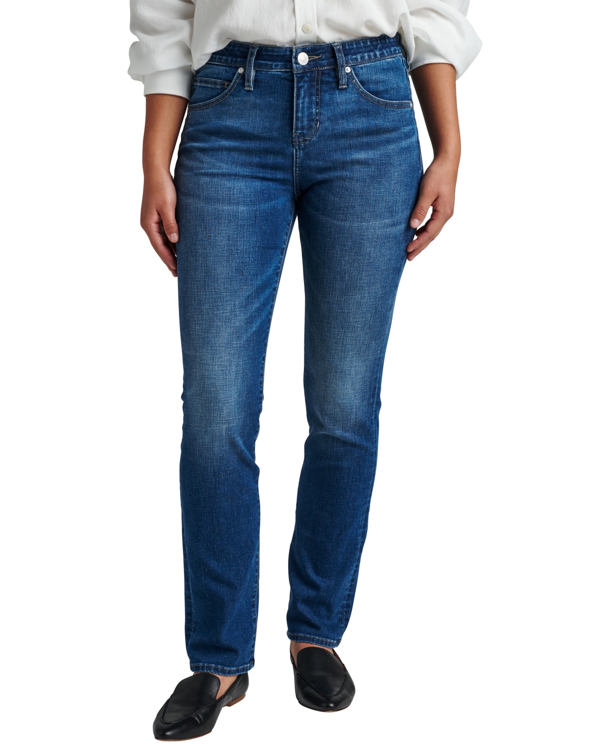 Women's Ruby Comfort Stretch Mid Rise Straight Jeans - Thorne Blue