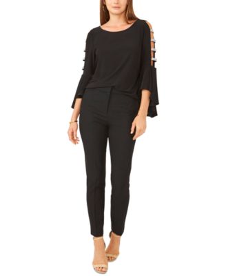 MSK Ladder-Trim Bell-Sleeve Top