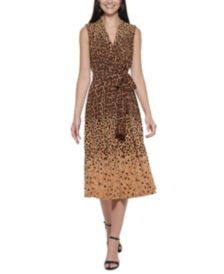 Printed Surplice Midi Dress