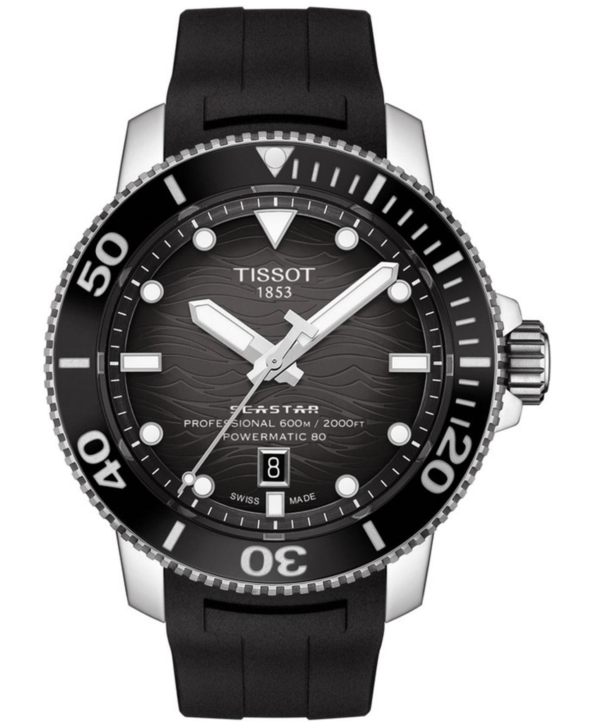 Tissot Seastar 2000 Automatic Grey Dial Mens Watch T120.607.17.441.00 In Black / Grey