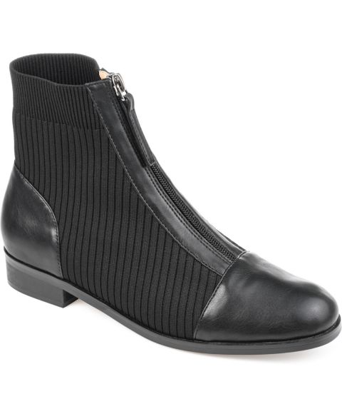 Женские ботинки Journee Collection Bexlie Front Zip Knit Ankle Booties, цвет: Чёрный