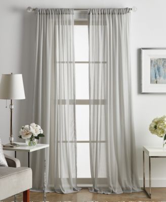 Martha Stewart Collection Glacier Poletop Sheer Curtain Panels Created For Macys In White
