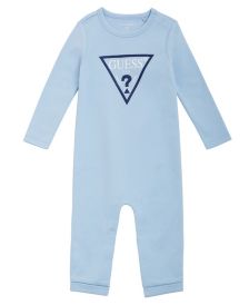 Baby Boys and Girls Printed Logo Long Sleeve Coverall