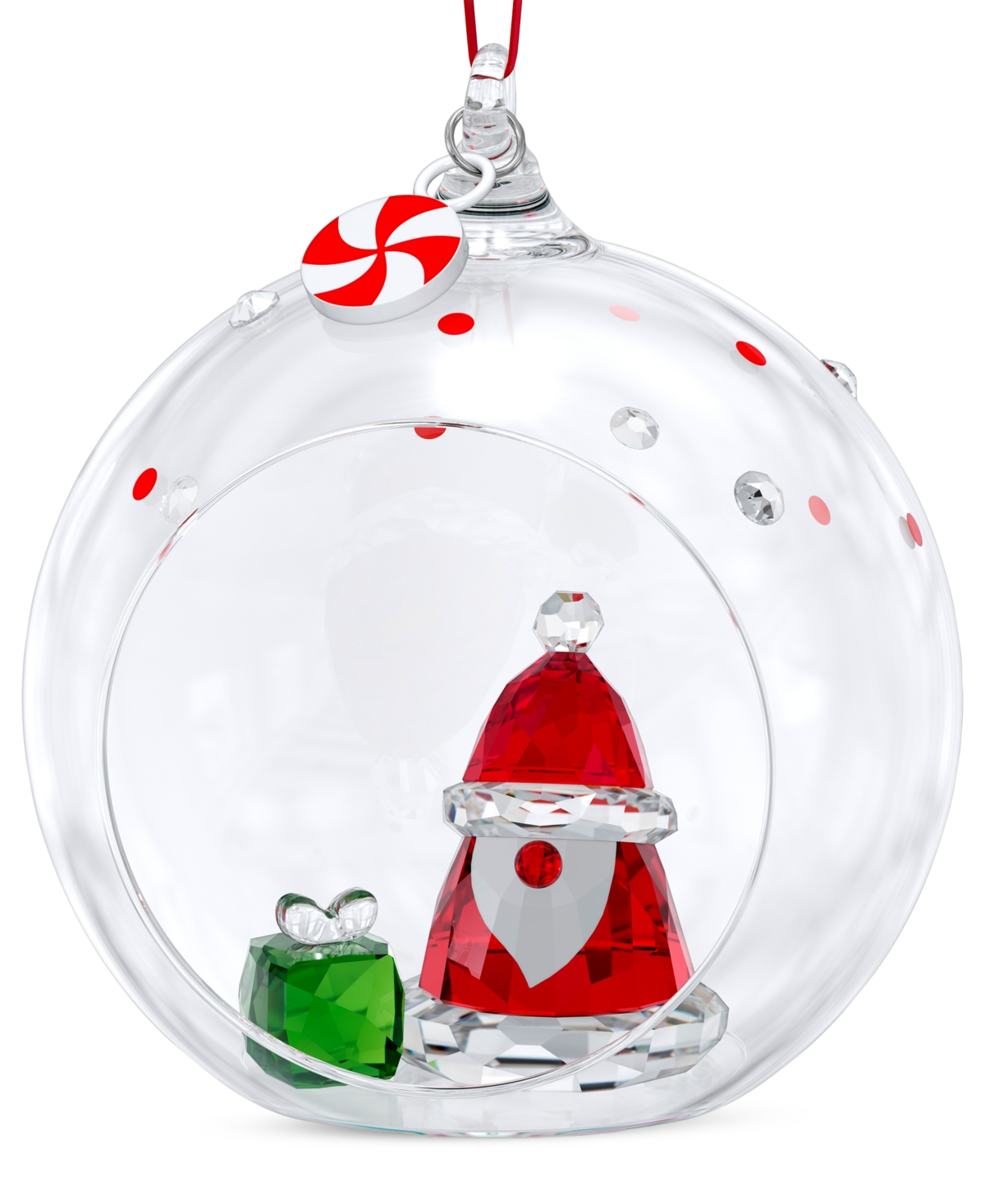 Holiday Cheers Santa Claus Ball Ornament - Dark Multicolor