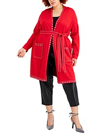 Plus Size Studded Cardigan, Created for Macy's