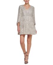 Macy's silver cheap cocktail dress