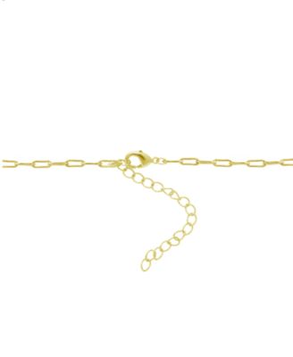 Cubic Zirconia Butterfly Necklace, Gold Plate 16+2" extender