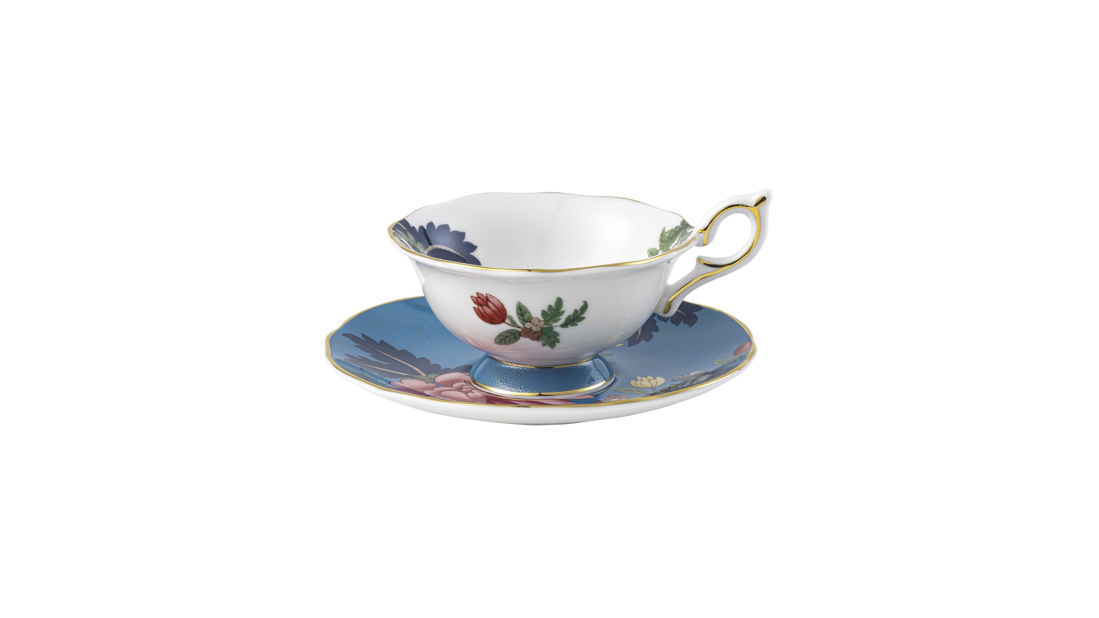 Wedgwood Wonderlust Sapphire Garden 2 Piece Teacup Saucer Set
