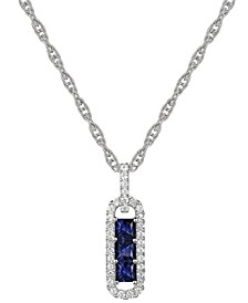 Sapphire (1/2 ct.tw.) & Diamond (1/5 ct. t.w.) Pendant Necklace in 14k Gold