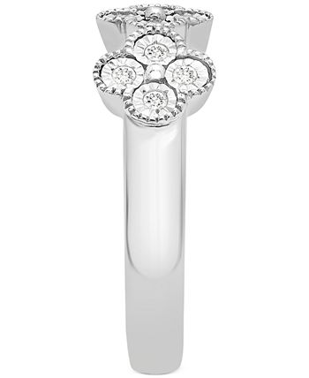 Macy's - Diamond Quatrefoil Ring (1/6 ct. t.w.) in Sterling Silver