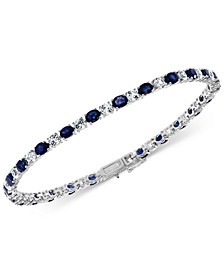EFFY® White & Blue Sapphire Tennis Bracelet (8-1/20 ct. t.w.) in 14k White Gold
