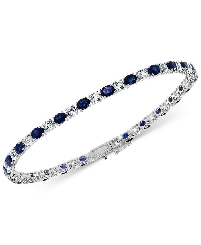EFFY Collection EFFY® White & Blue Sapphire Tennis Bracelet (8-1/20 ct ...