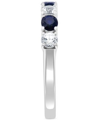 EFFY&reg; Blue & White Sapphire (1-1/10 ct. t.w.) Band in 14k White Gold. (Also available in Emerald and Ruby)